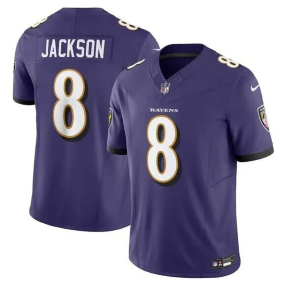Mens Youths Kids 8 Lamar Jackson Purple Vapor Limited Jersey